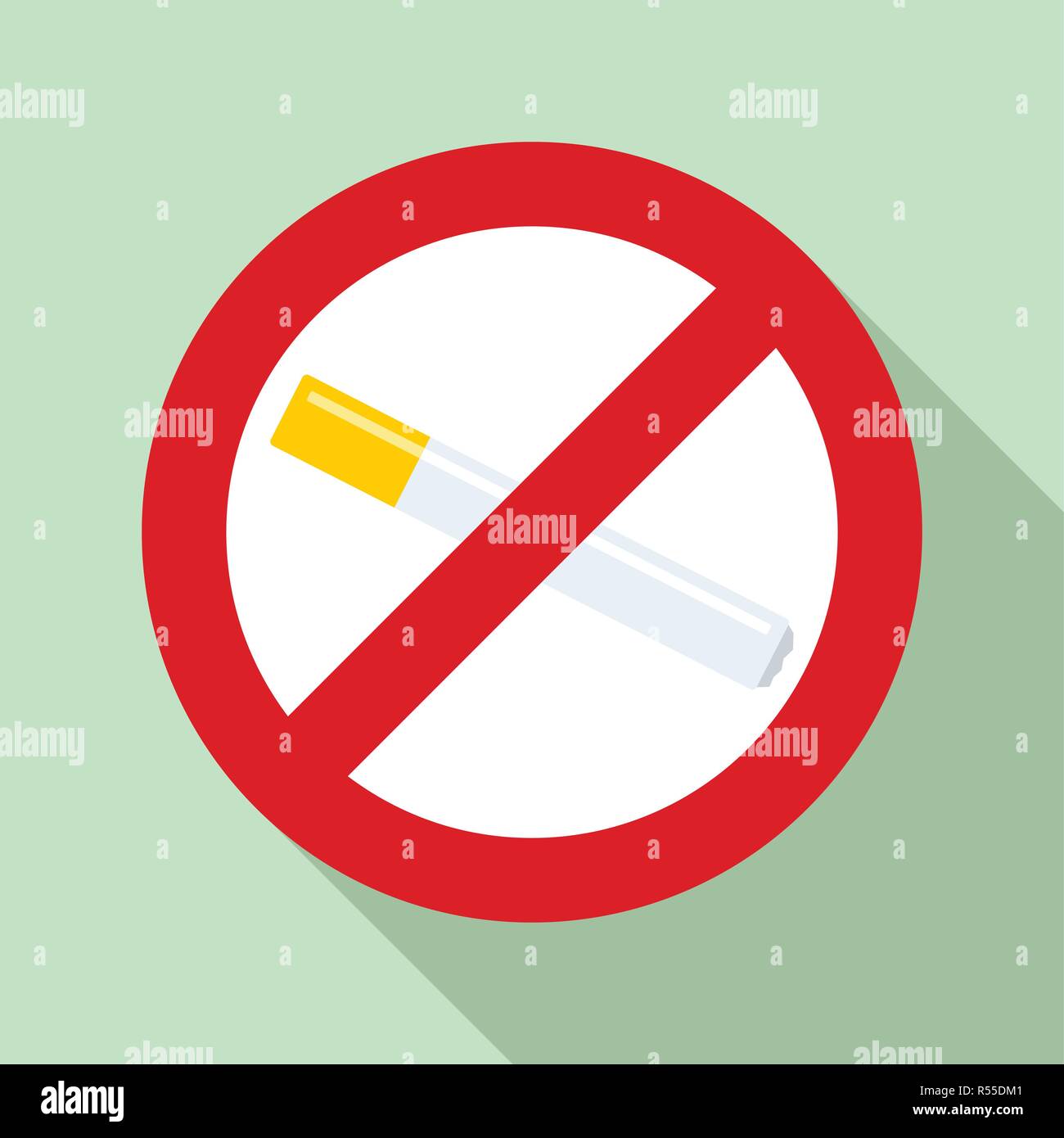 No smoking cigarette icon. Flat illustration of no smoking cigarette ...