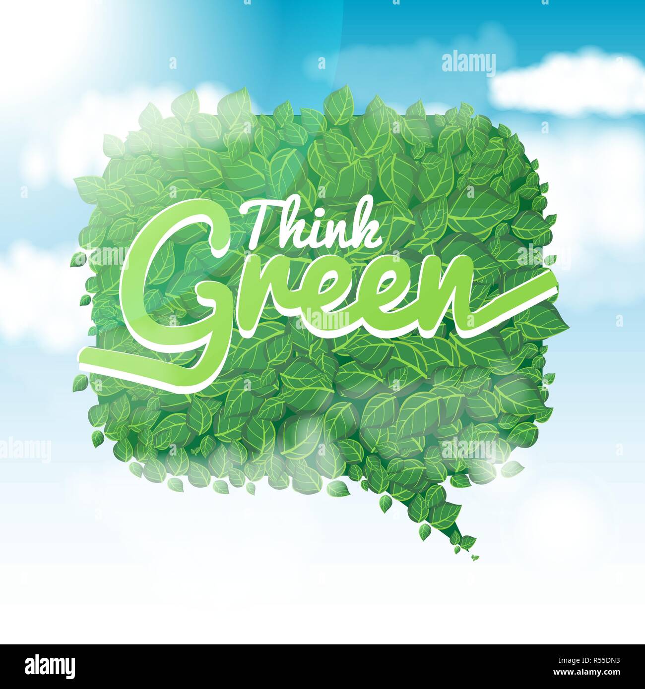 vector leaves speech bubble Stock Vector Image & Art - Alamy
