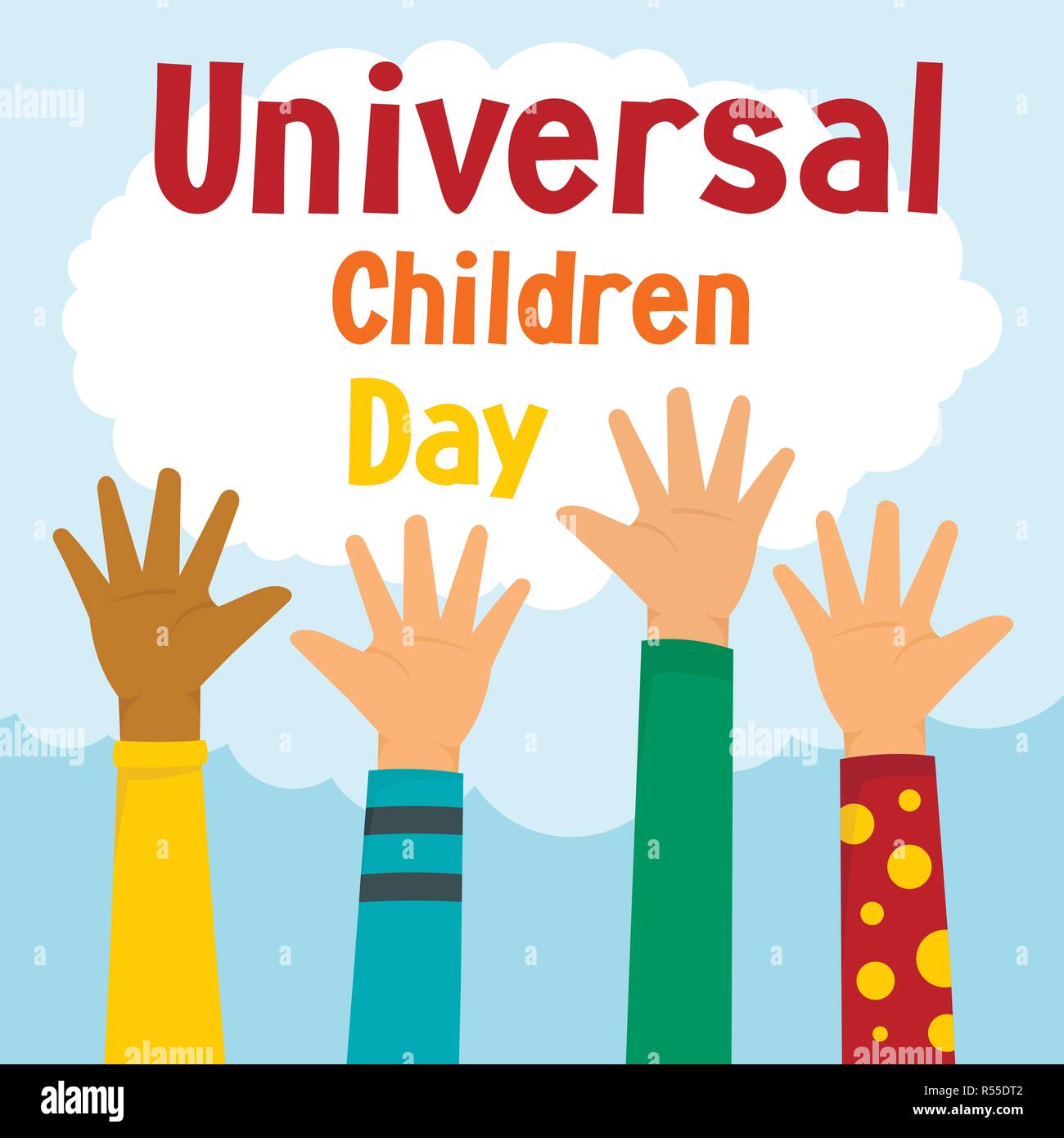 Universal children day concept background. Flat illustration of