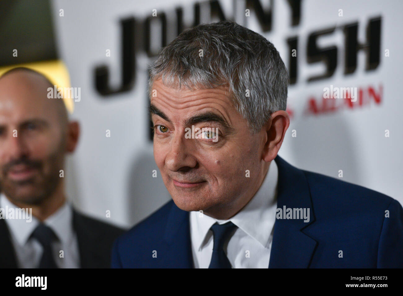 Rowan Atkinson arrives for the special screening of 'Johnny English Strikes Again' at AMC Lincoln Square in New York on October 23, 2018. Stock Photo