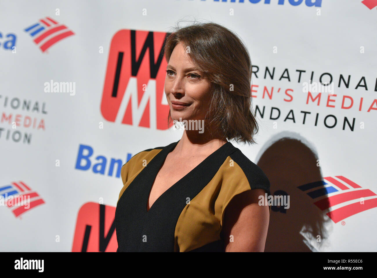 Christy Turlington Burns attends the 2018 International Women's Media Foundation's Courage In Journalism Awards at Cipriani 42nd Street on October 25, Stock Photo