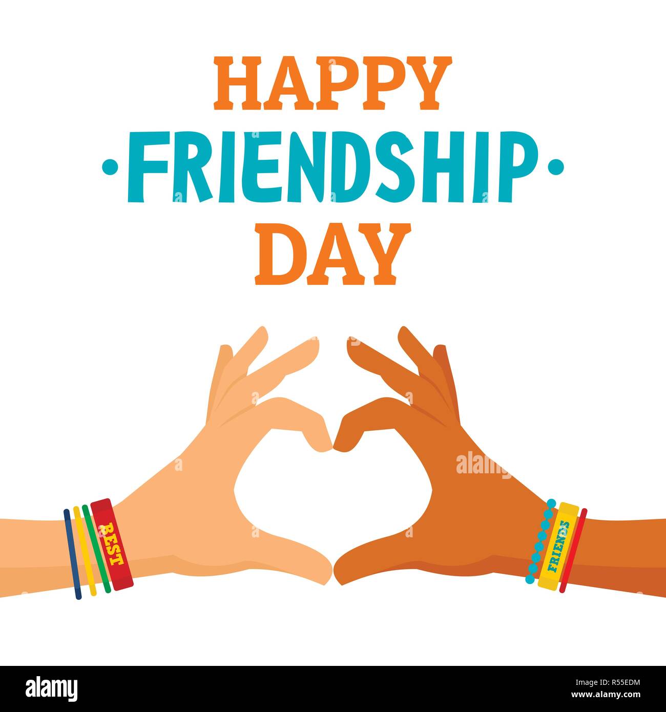 Friendship day concept background. Flat illustration of friendship day