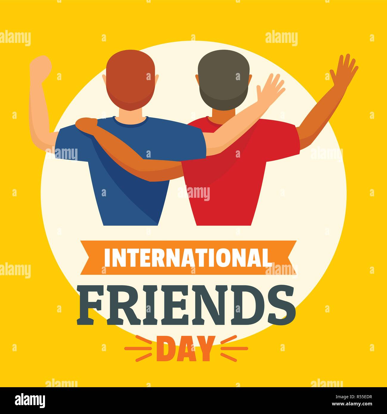 International friends day concept background. Flat illustration of international friends day vector concept background for web design Stock Vector