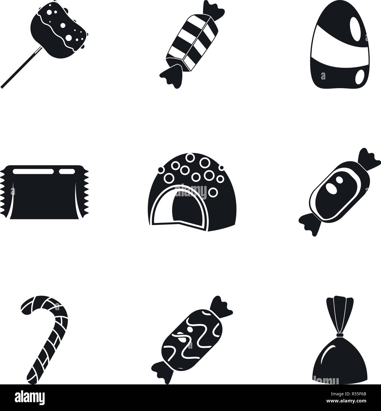Sweet candy food icon set. Simple set of 9 sweet candy food vector ...