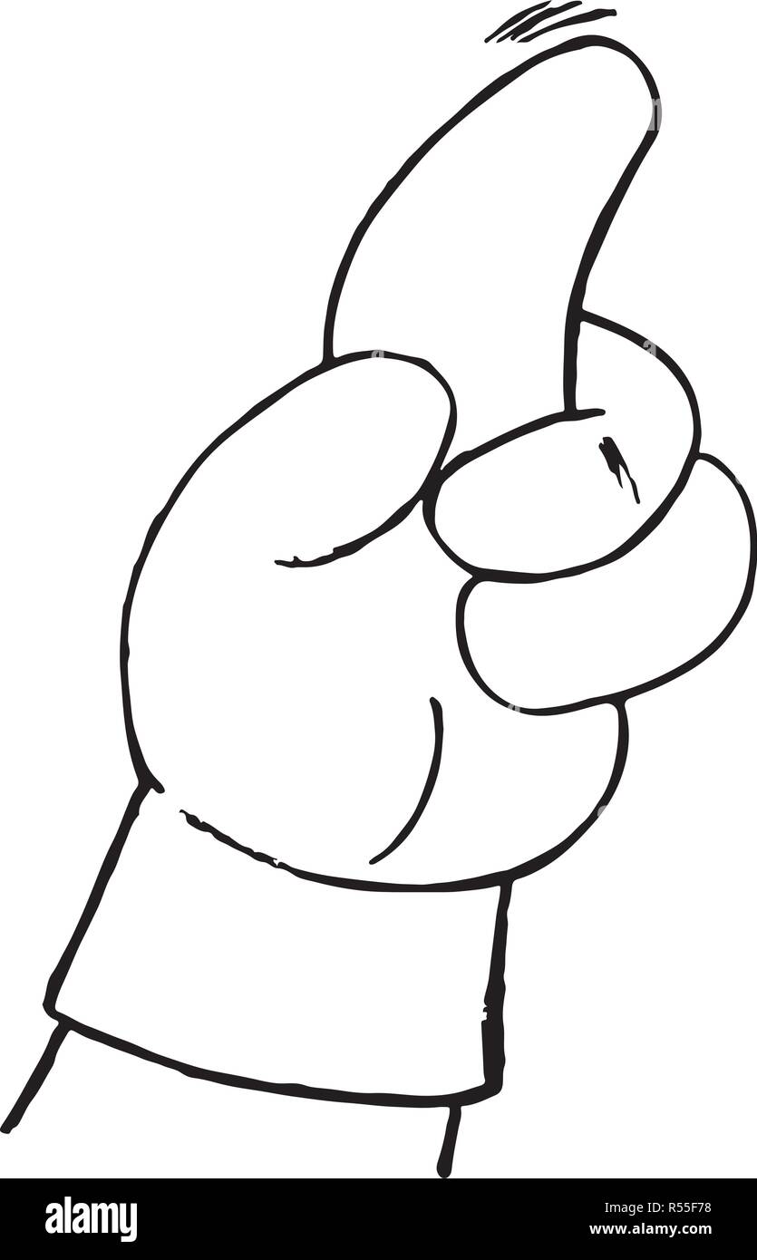 Sketch of a left hand with tapping finger - Vector Stock Vector