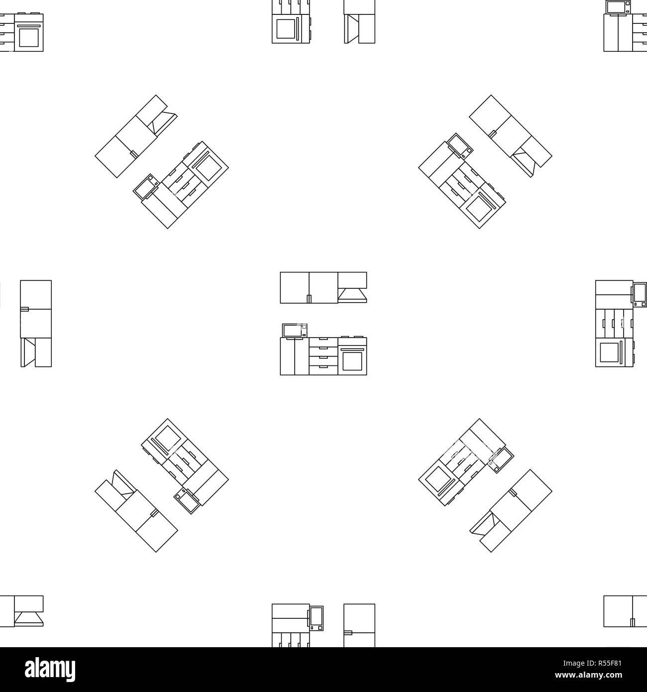 Kitchen modern furniture pattern seamless vector repeat geometric for ...