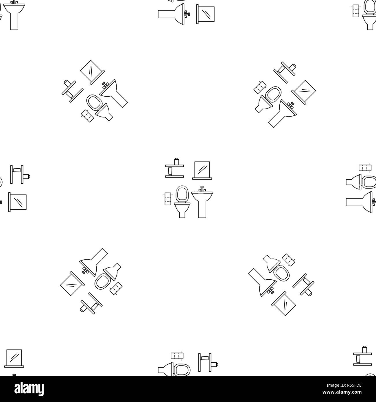 Toilet room pattern seamless vector repeat geometric for any web design Stock Vector