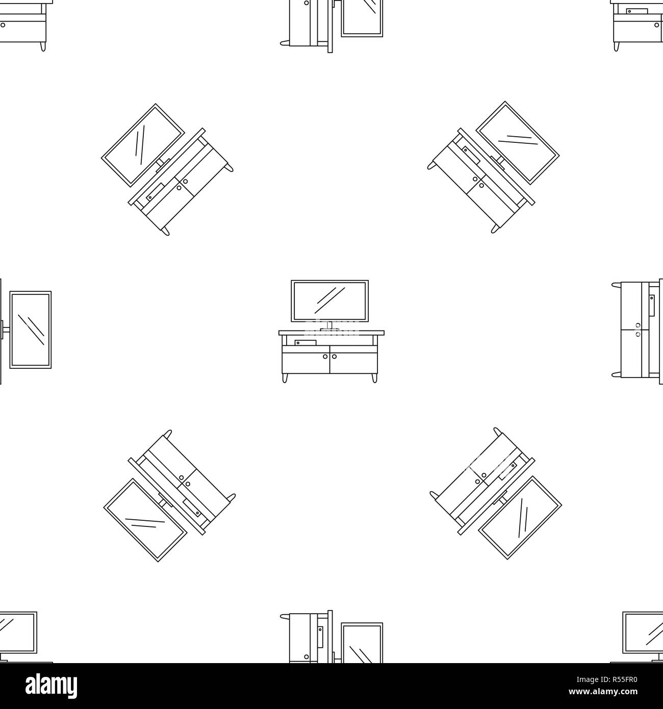 Tv home cinema pattern seamless vector repeat geometric for any web design Stock Vector