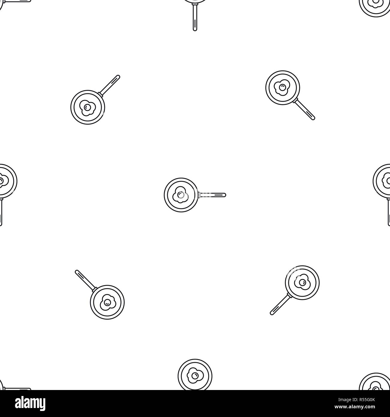 Egg fry pan pattern seamless vector repeat geometric for any web design Stock Vector