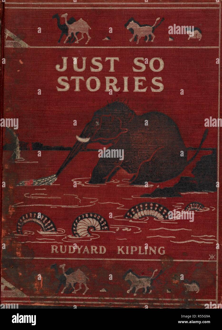 Illustrated front cover showing an elephant. Just so Stories, etc. London,  1902. Source: 12844.a.12 front cover. Language: English. Author: KIPLING,  RUDYARD Stock Photo - Alamy