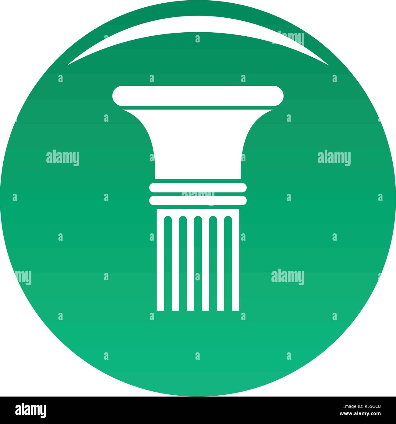Fluted column icon. Simple illustration of fluted column vector icon for any design green Stock