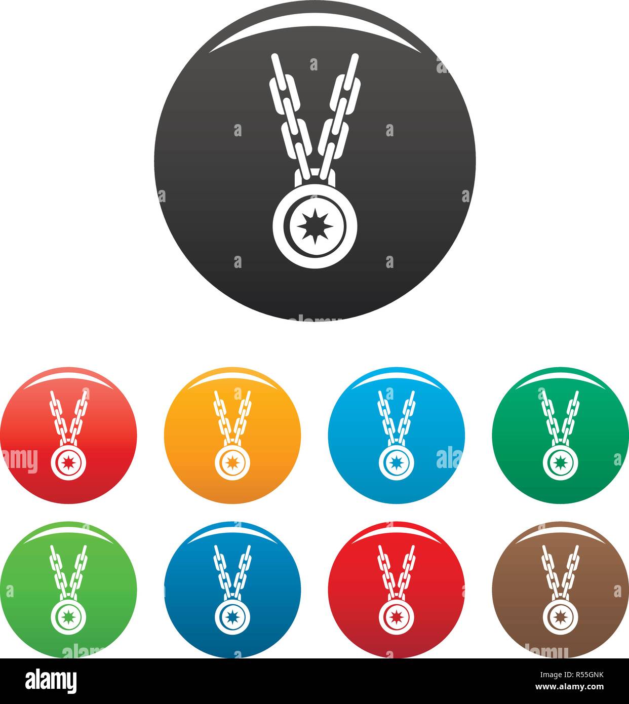 Gold medallion necklace Stock Vector Images - Alamy