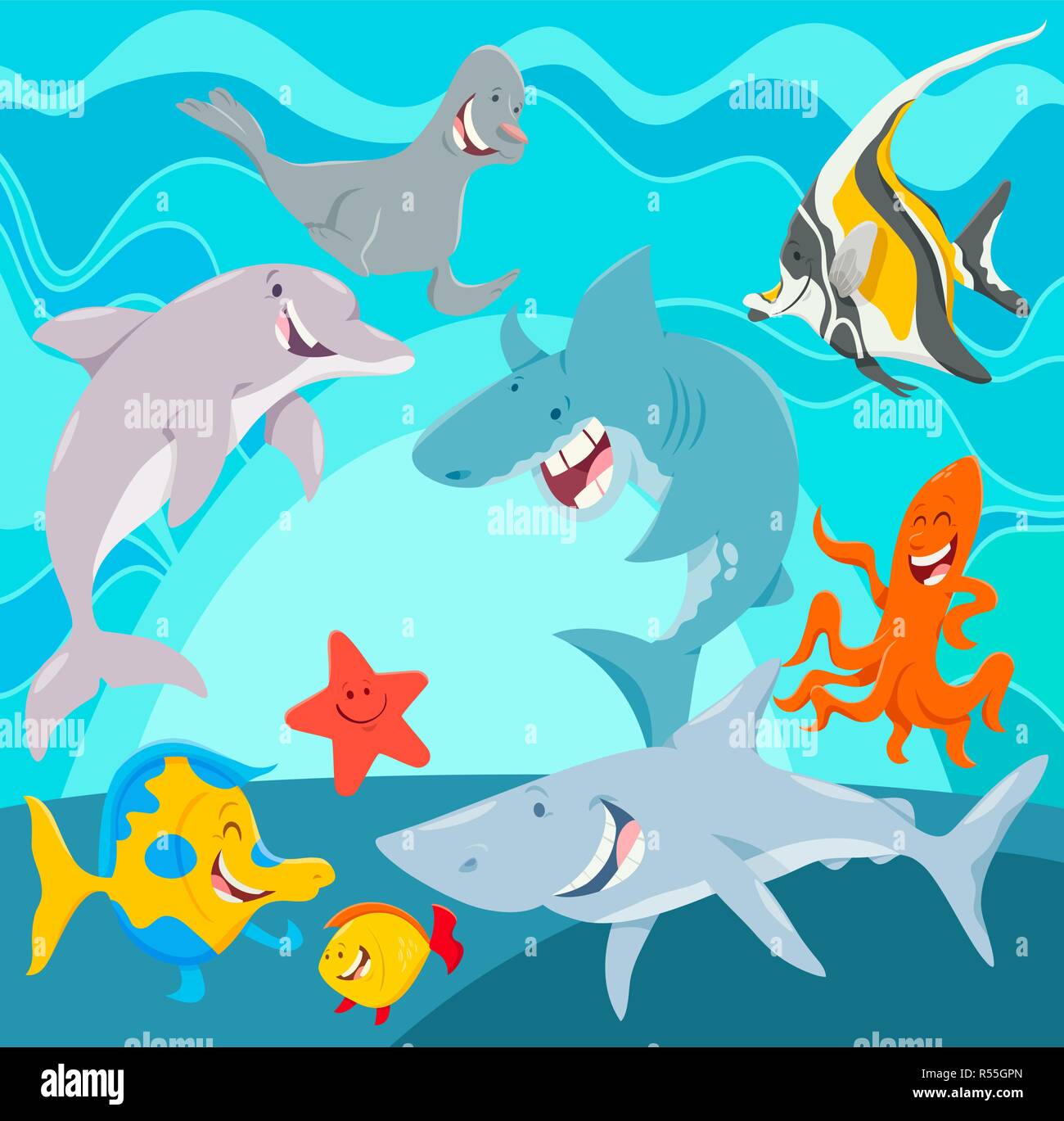 Cartoon Illustration of Funny Sea Life Animal Characters Group Underwater Stock Vector Image & Art - Alamy Cartoon Illustration of Funny Sea Life Animal Characters Group Underwater Stock Vector Image & Art - Alamy