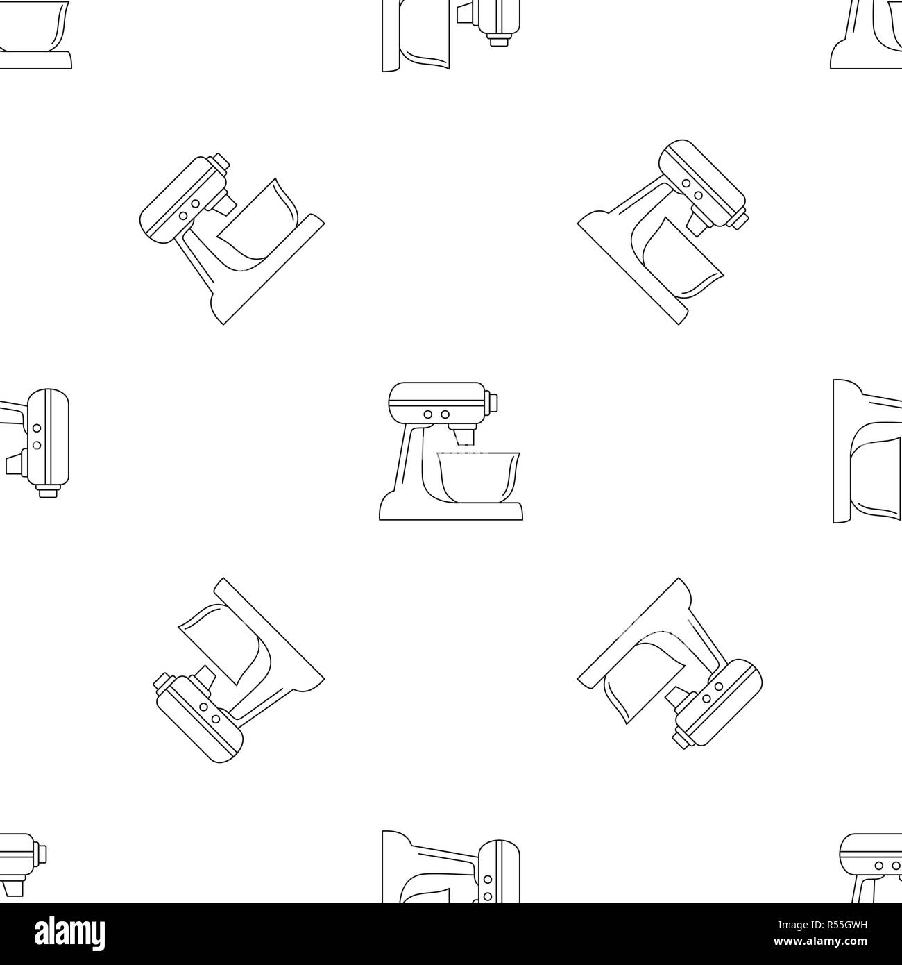 Machine mixer pattern seamless vector repeat geometric for any web design Stock Vector