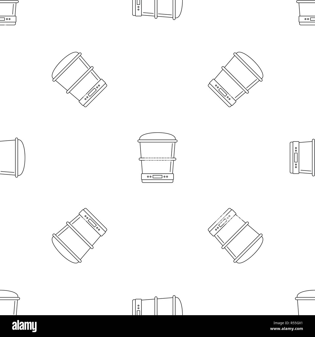Food processor machine pattern seamless vector repeat geometric for any web design Stock Vector