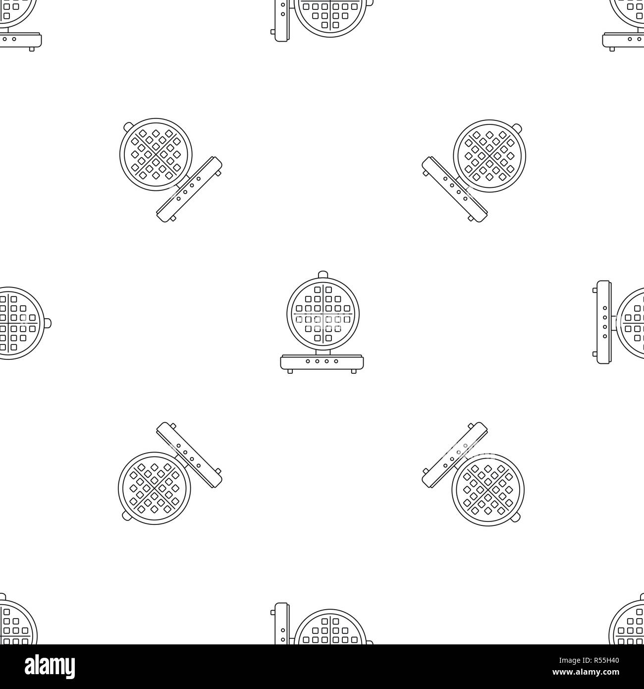 Round waffle machine pattern seamless vector repeat geometric for any web design Stock Vector