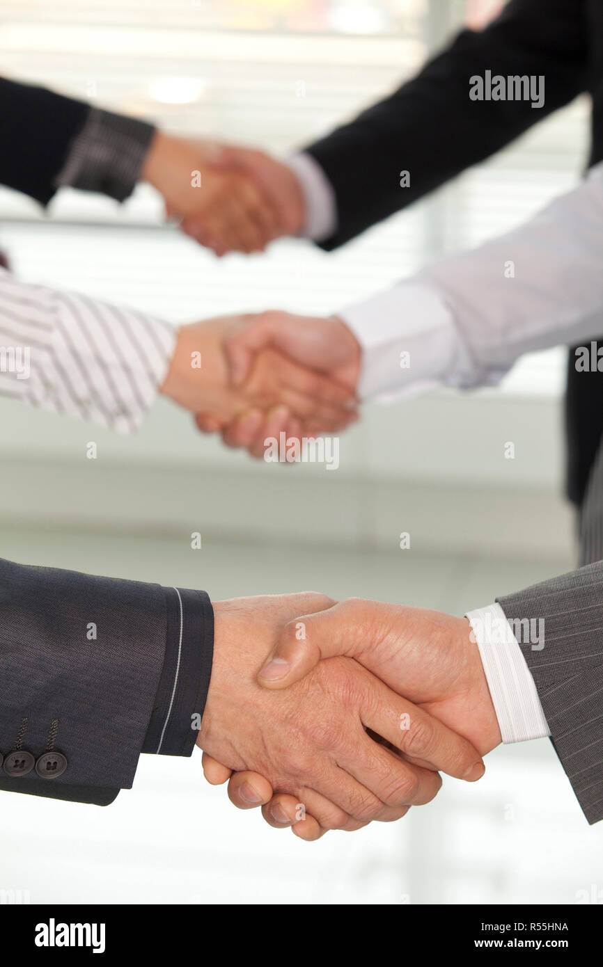 Businesspeople Shaking Hands Stock Photo Alamy