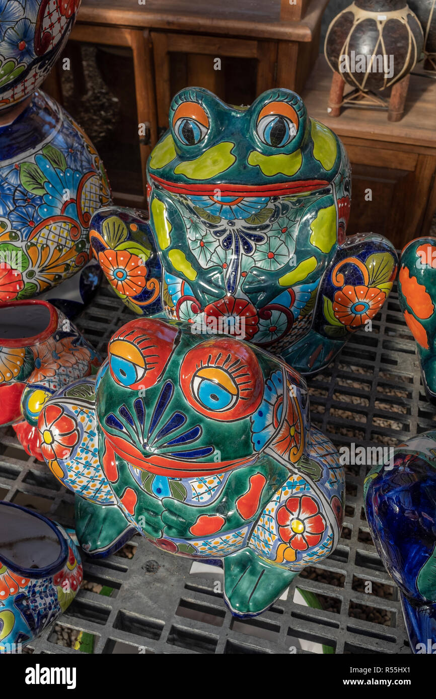 Mexican ceramic frogs Stock Photo - Alamy