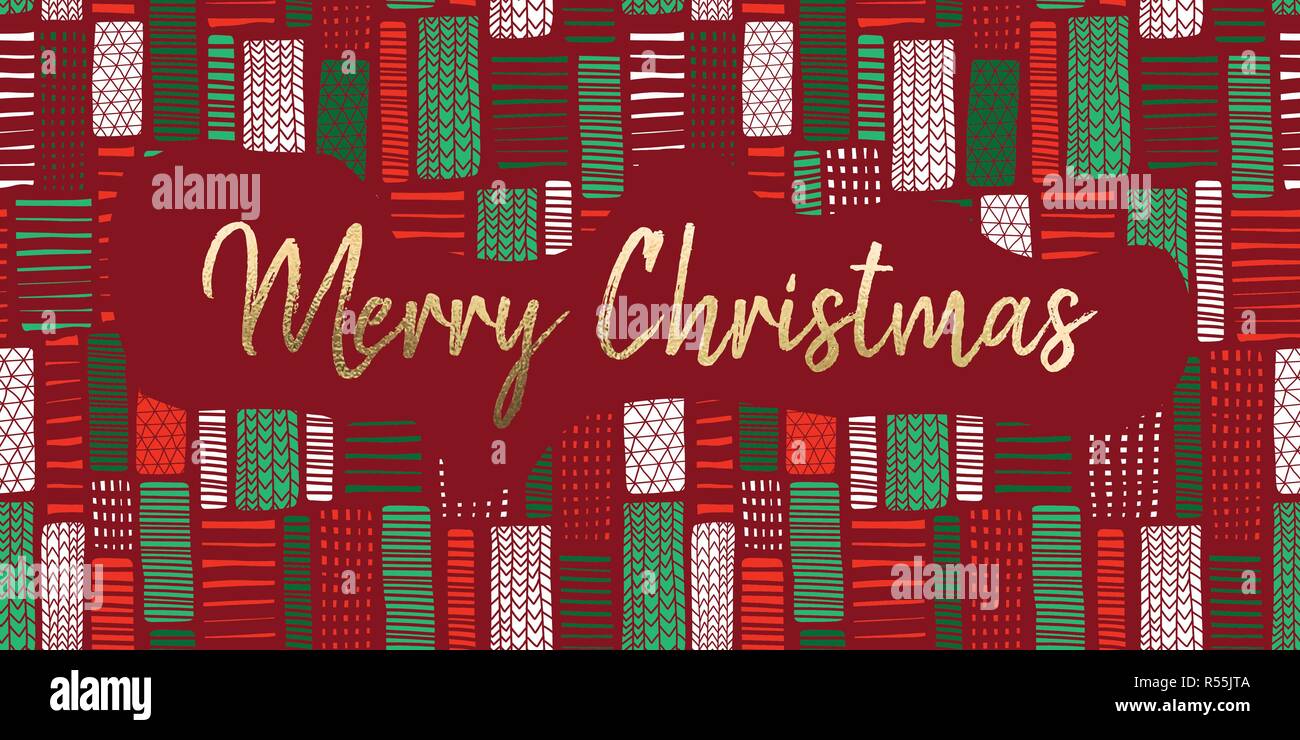 Merry Christmas gold foil hand drawn vector banner Stock Vector Image ...