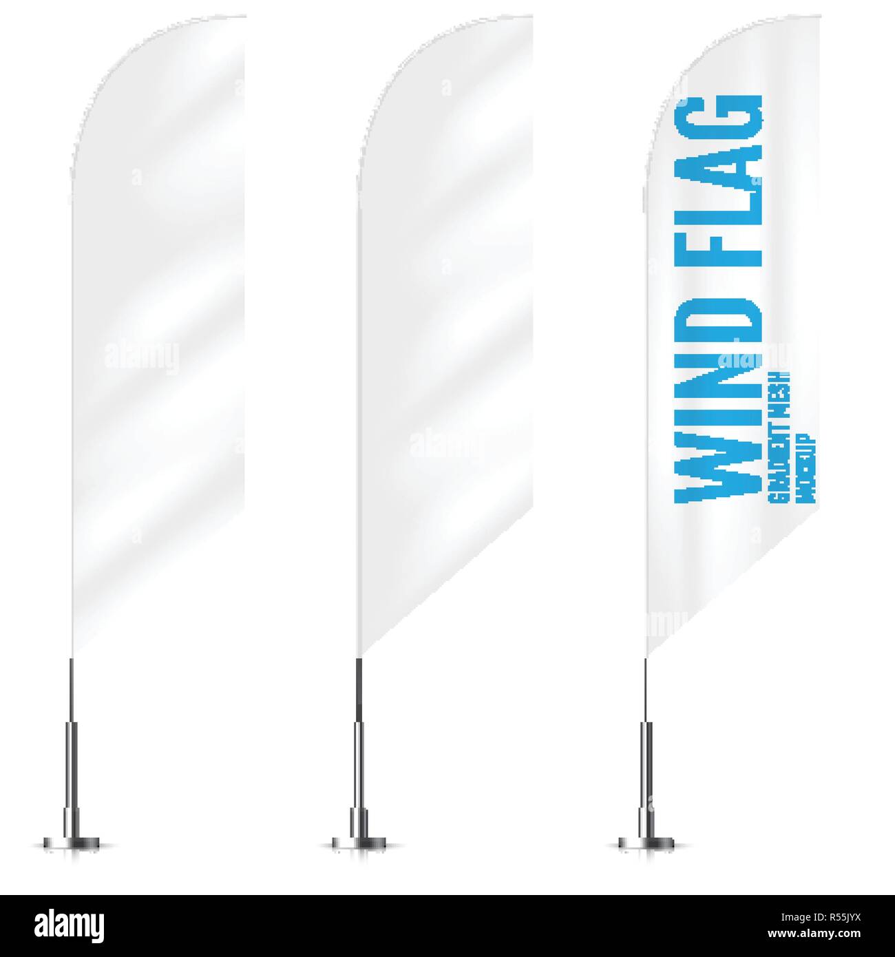 White Advertising Textile Flags Banners Stock Photos White