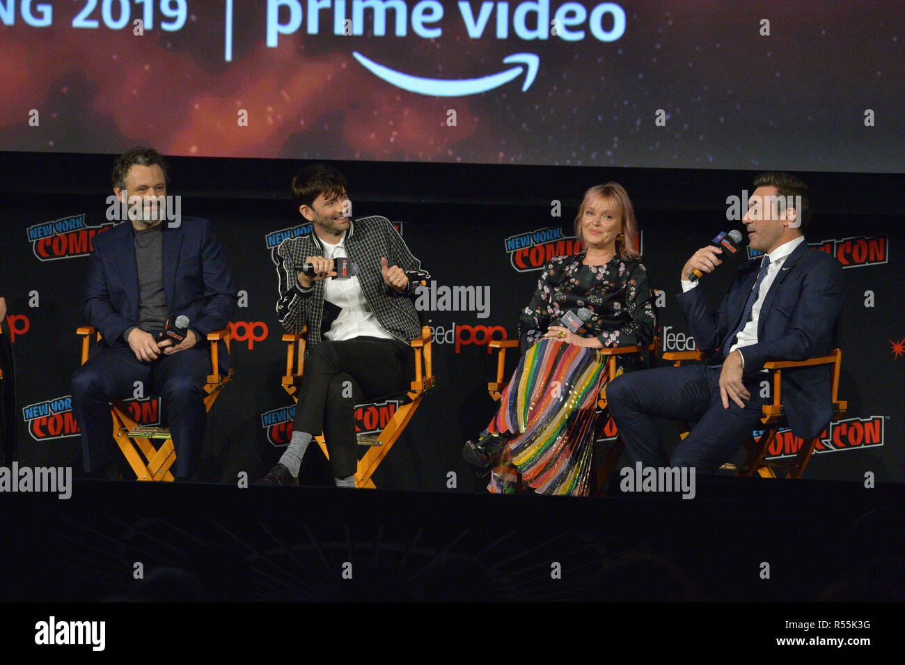 Michael Sheen David Tennant Miranda Richardson And Jon Hamm Attend The Good Omens Tv Show 8003