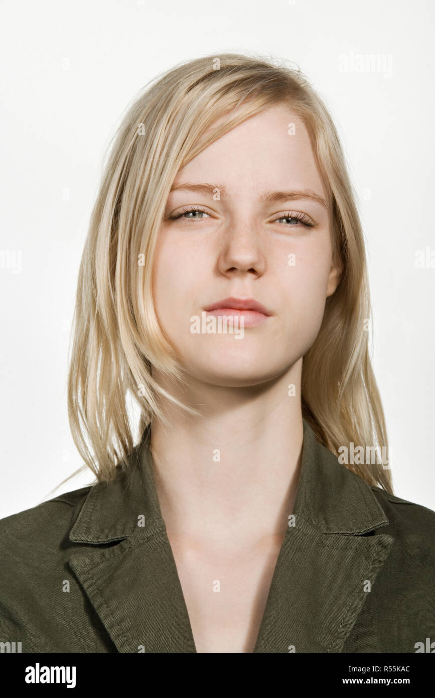 Portrait of young Caucasian woman Stock Photo