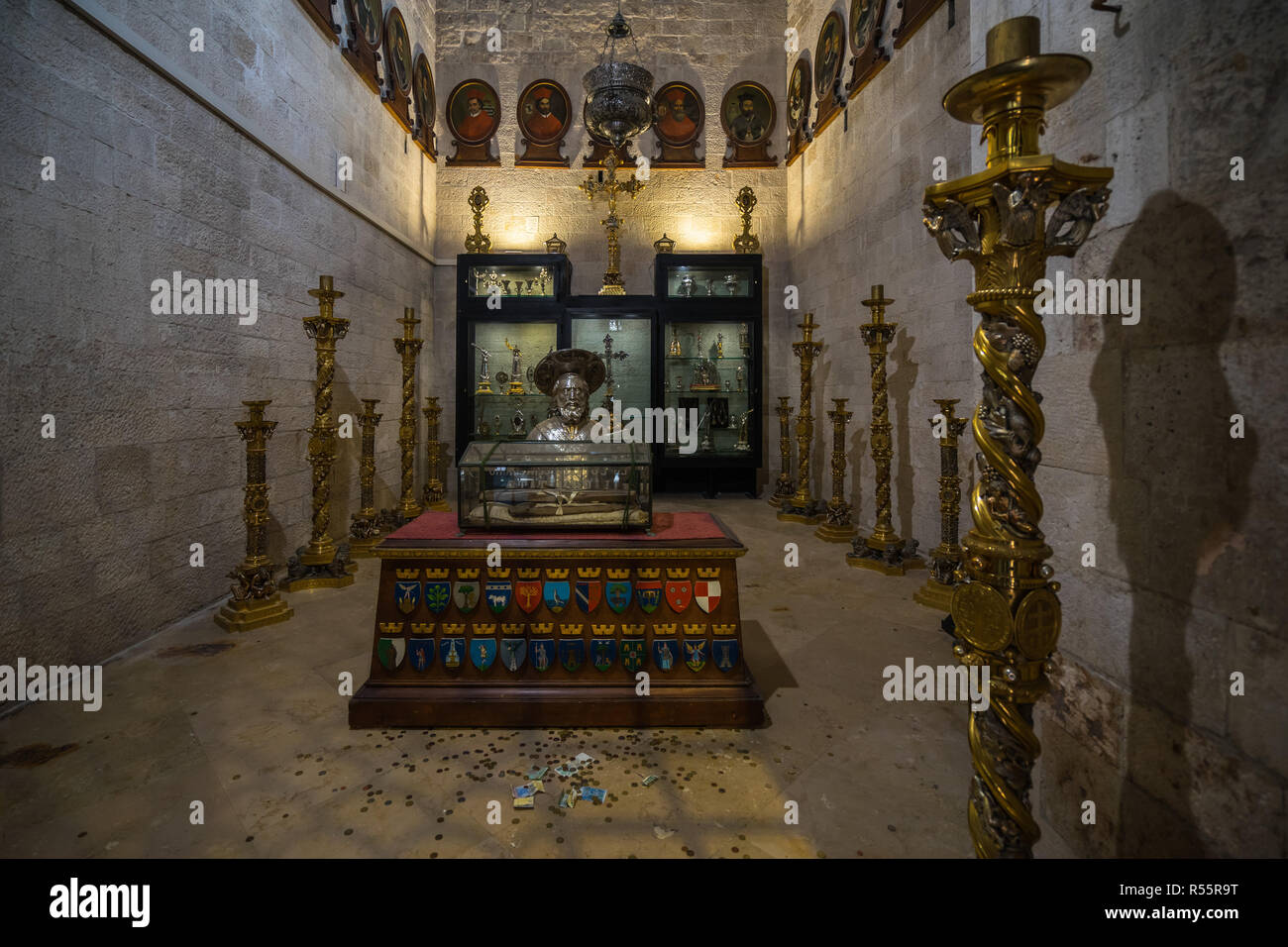 Relics inside Basilica of Saint Nicholas, Bari, Apulia, Italy Stock Photo