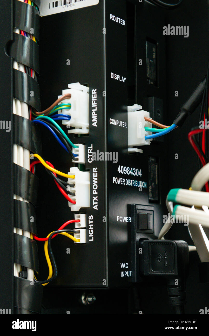 Wires and connectors inside a digital jukebox Stock Photo - Alamy