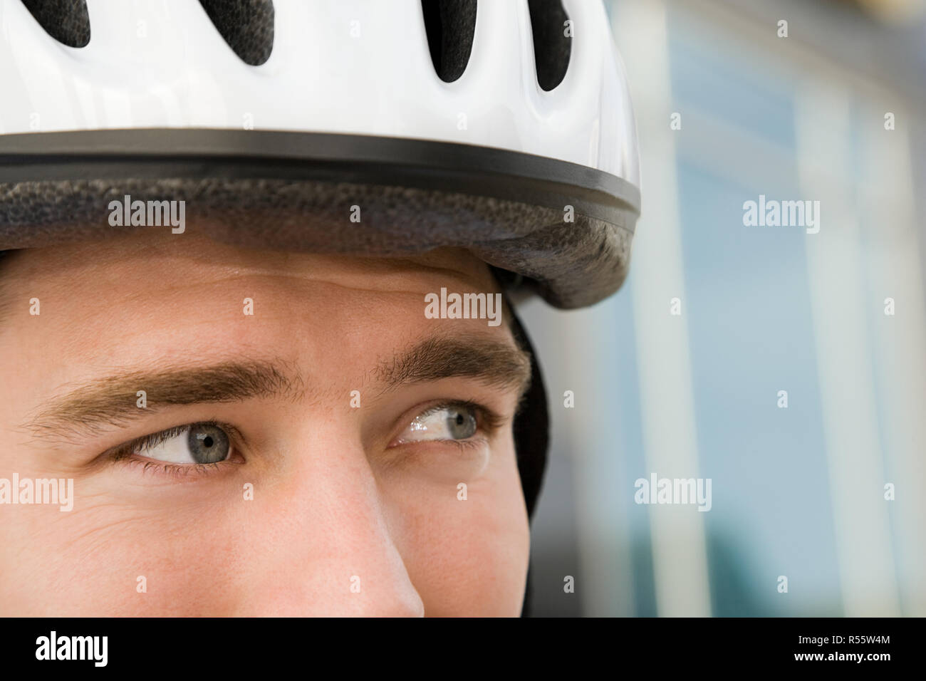Face of a cyclist Stock Photo