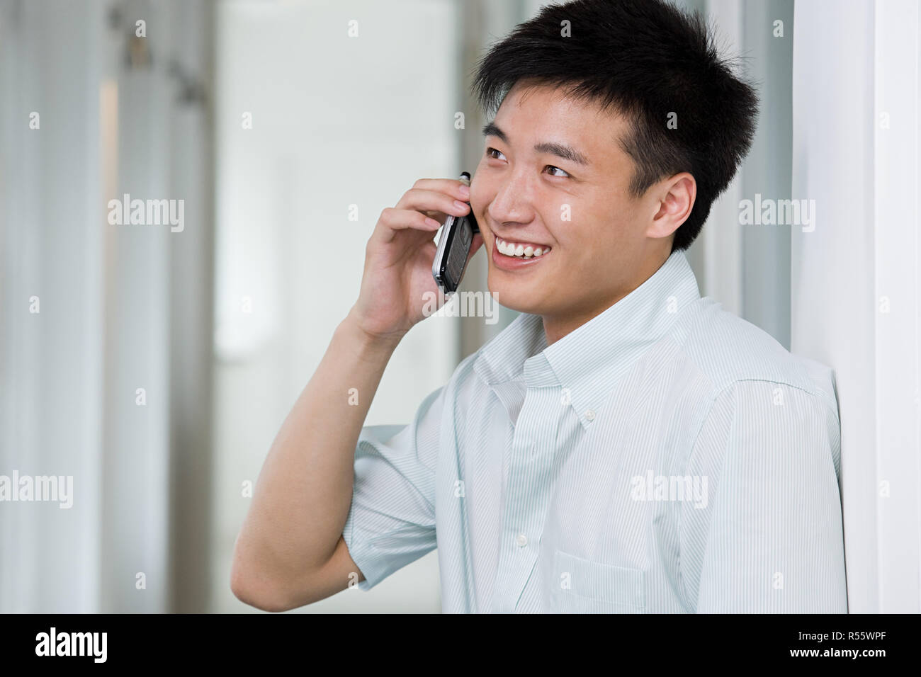 Man on cellphone Stock Photo