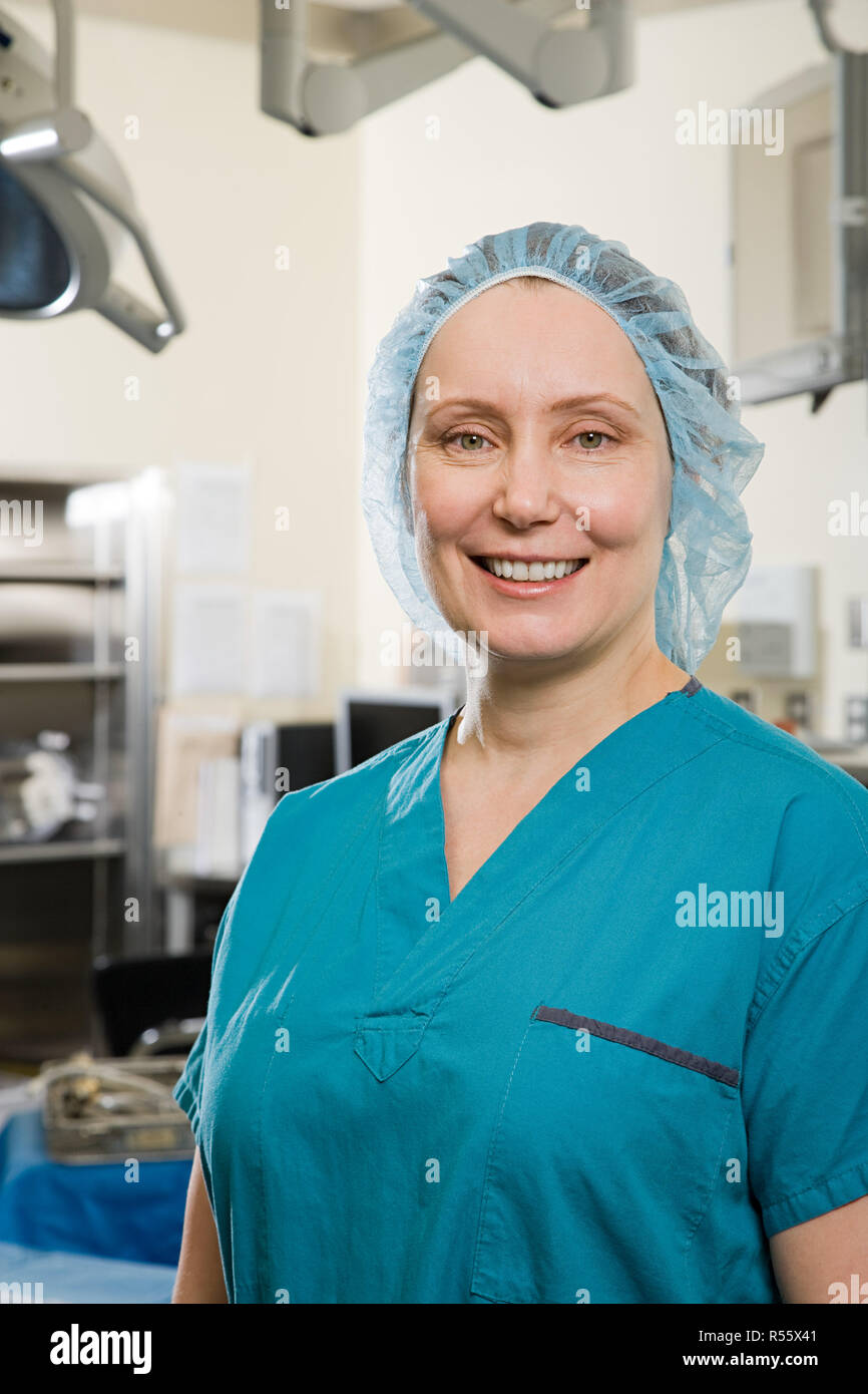 Surgeon in operating theatre Stock Photo