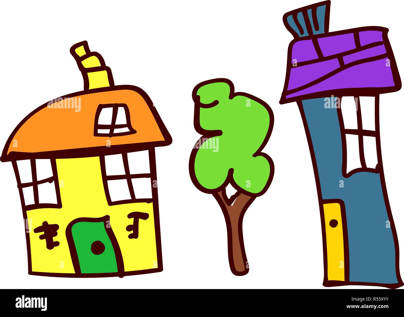 Children's Drawing House Stock Photos & Children's Drawing House Stock ...