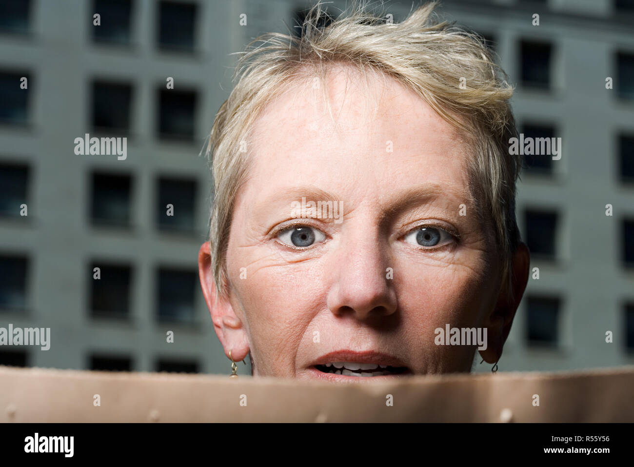 Shocked woman Stock Photo