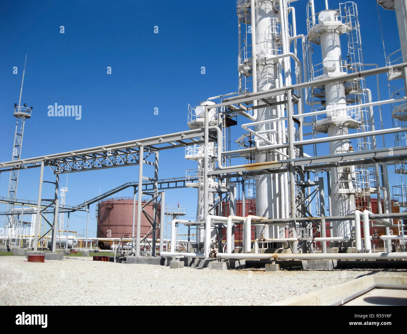 oil refinery. Equipment for primary oil refining Stock Photo - Alamy
