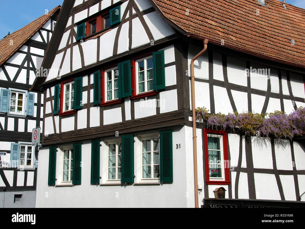 half-timbered house suedpfalz kandel Stock Photo