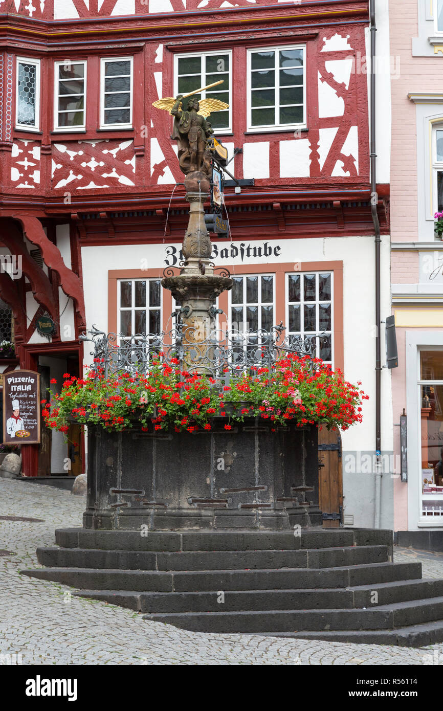 Bernkastel, Germany. St. Michael's Fountain, Market Square Stock Photo -  Alamy