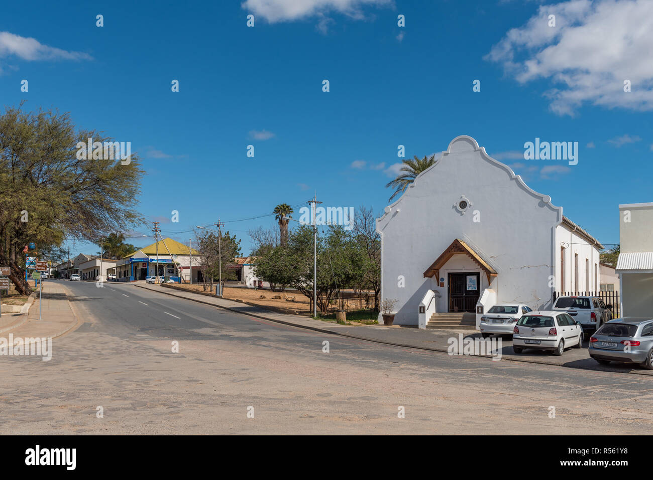 CLANWILLIAM, SOUTH AFRICA, AUGUST 22, 2018 A street scene, with the