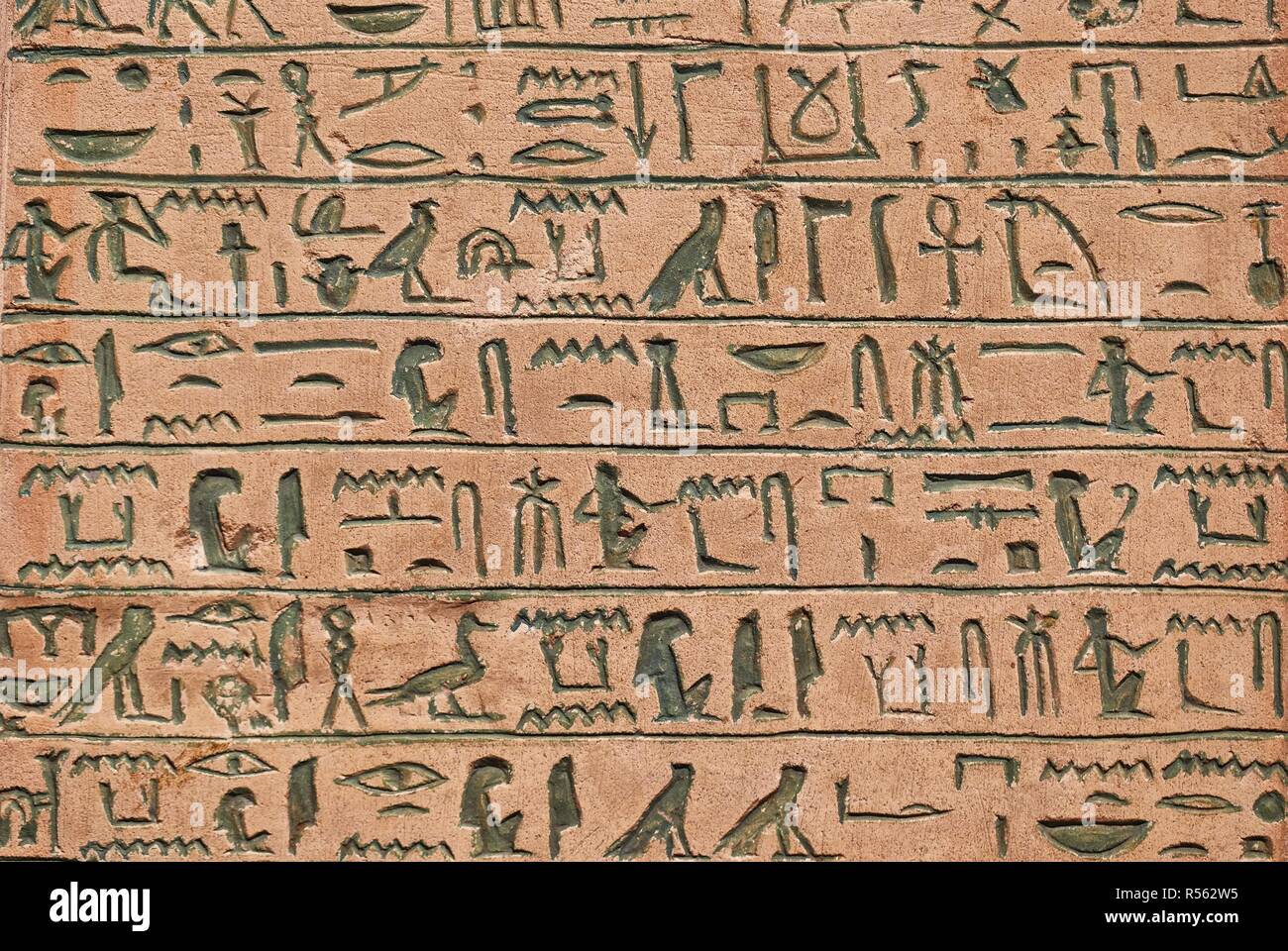 Ancient Hieroglyphic Script Stock Photo