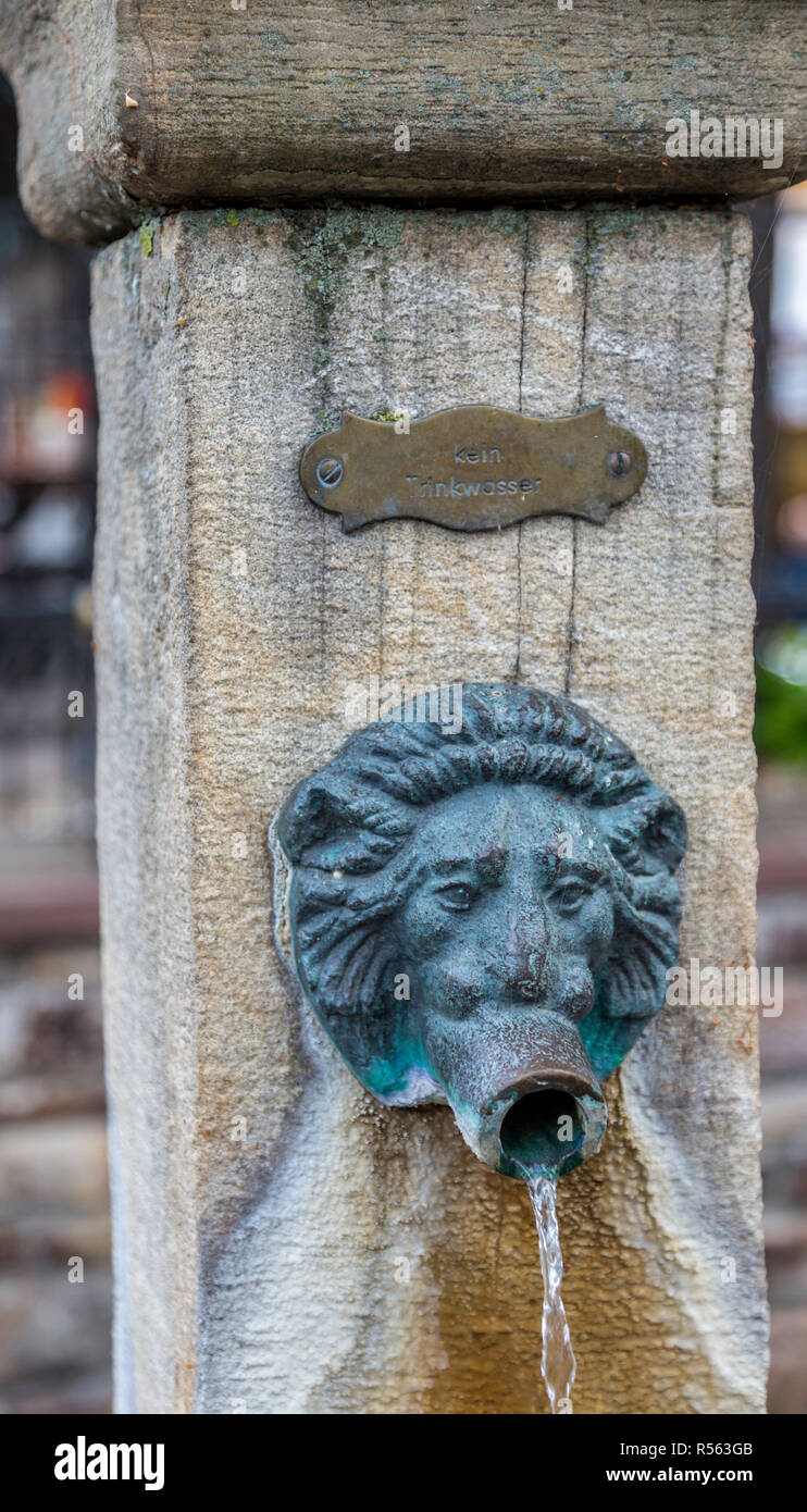 Rudesheim, Hesse, Germany.  Water Tap, Not Potable. Stock Photo