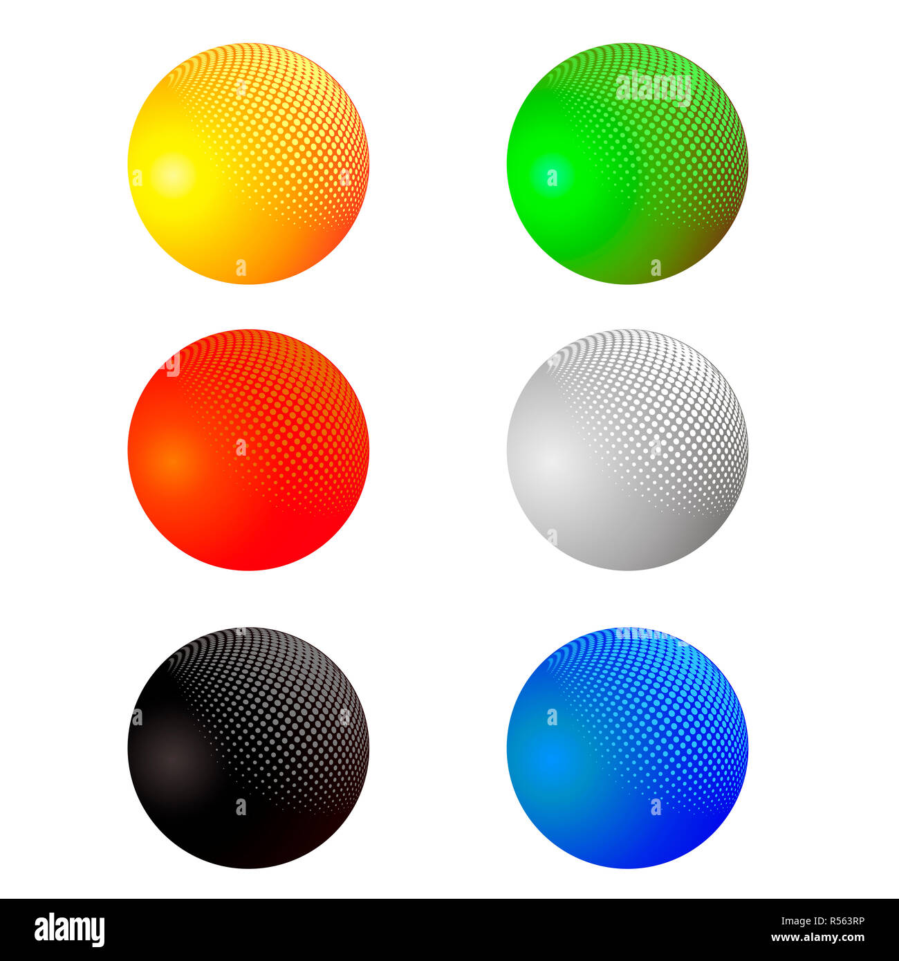 Set of Colorful Spheres Isolated Stock Photo