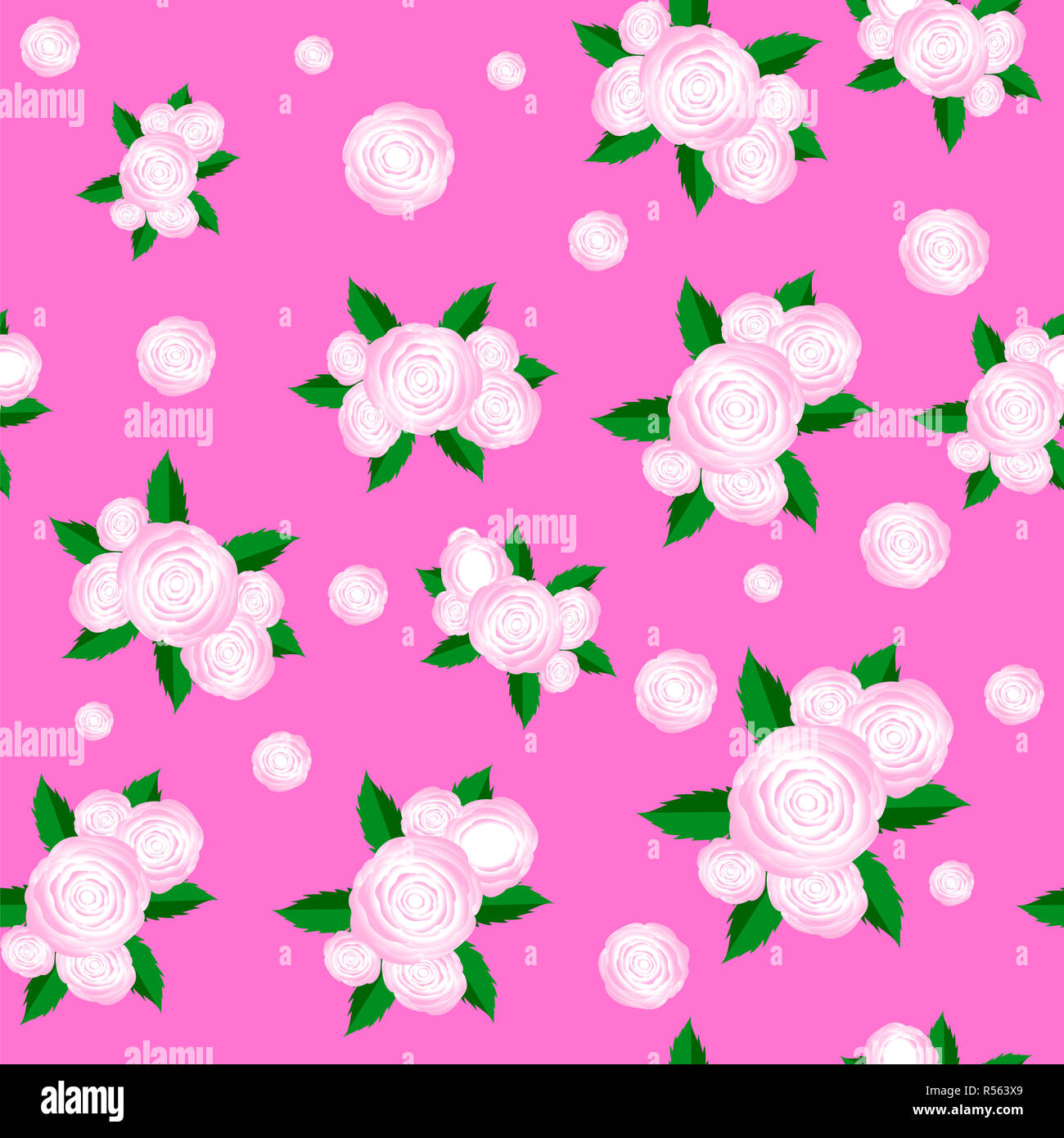 Bouquet of Roses Randon Seamless Pattern Stock Photo