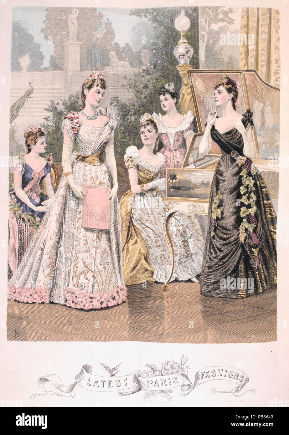 Latest Paris fashions'. A group of women gathered around a piano. The  Queen, The Lady's Newspaper & Court Chronicle. 1889. Source: The queen, 14  December 1889, page 849 Stock Photo - Alamy