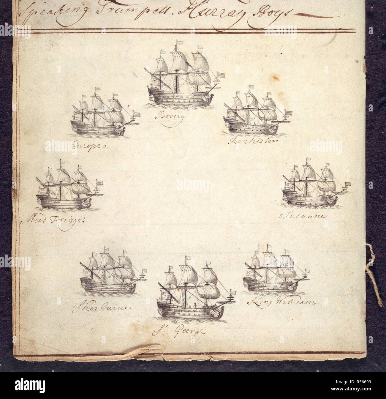 Sketch Of Ships Log Of The Ship Rochester 27th August