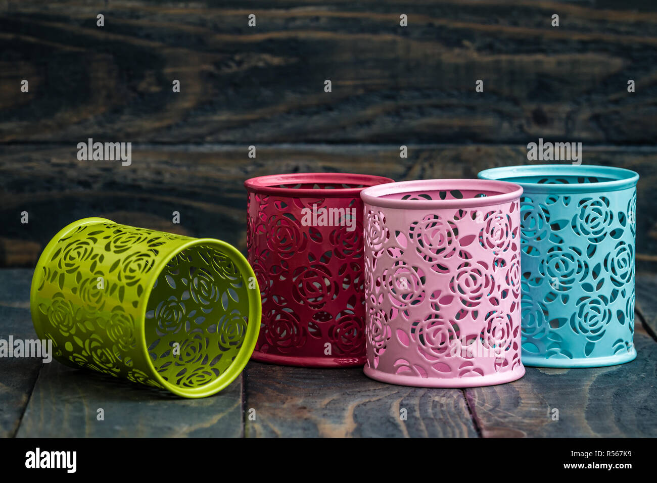 Colorful Decorative Metal Boxes Stock Photo Alamy