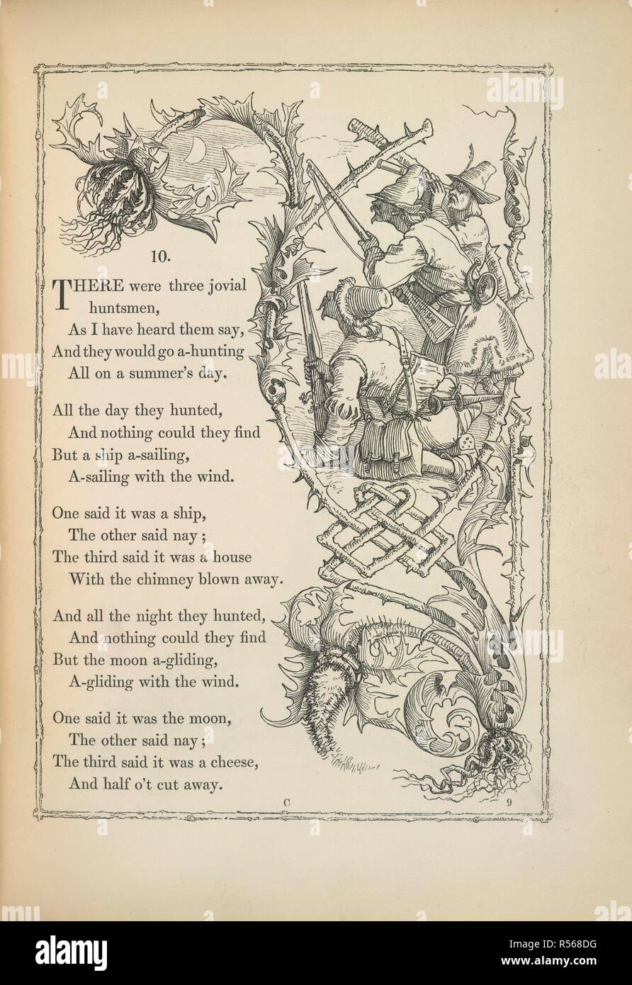 A nursery rhyme. 'There were three jovial huntsmen...'. Nursery Rhymes
