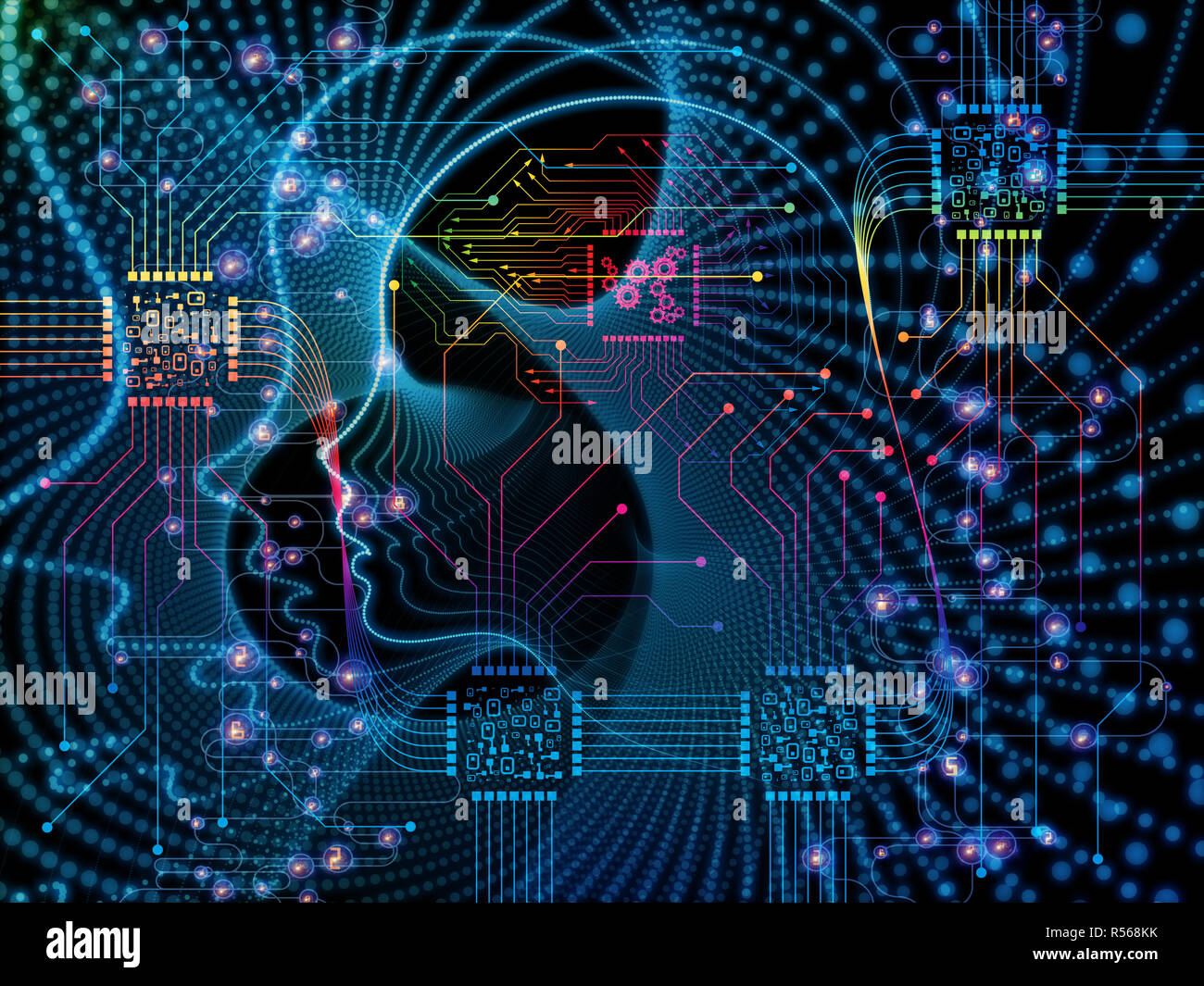 Computer Human Conscious Computing Machine Consciousness Stock Photo - Alamy