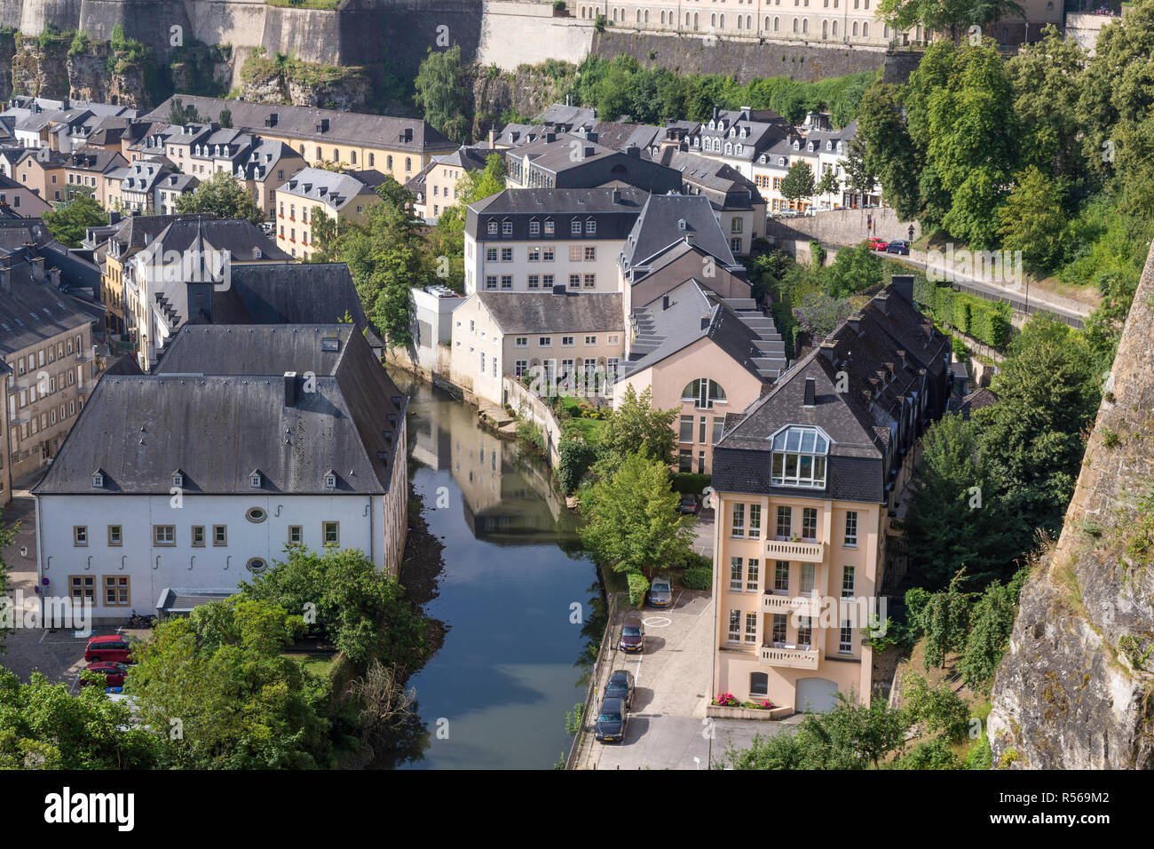 Luxembourg City And The River Alzette Luxembourg Stock Photo Alamy