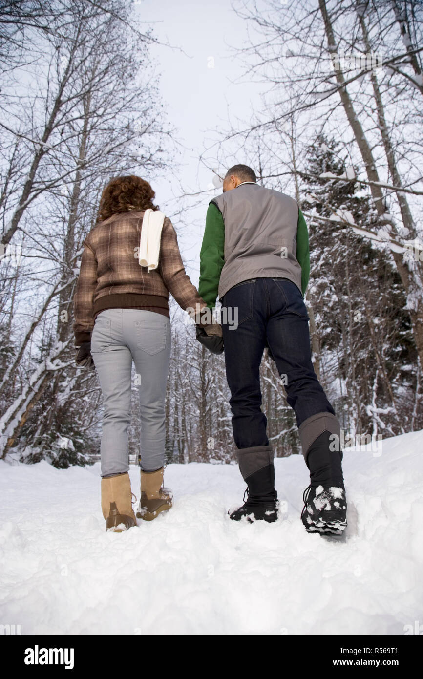 Mature woman date rear view hi-res stock photography and images - Alamy