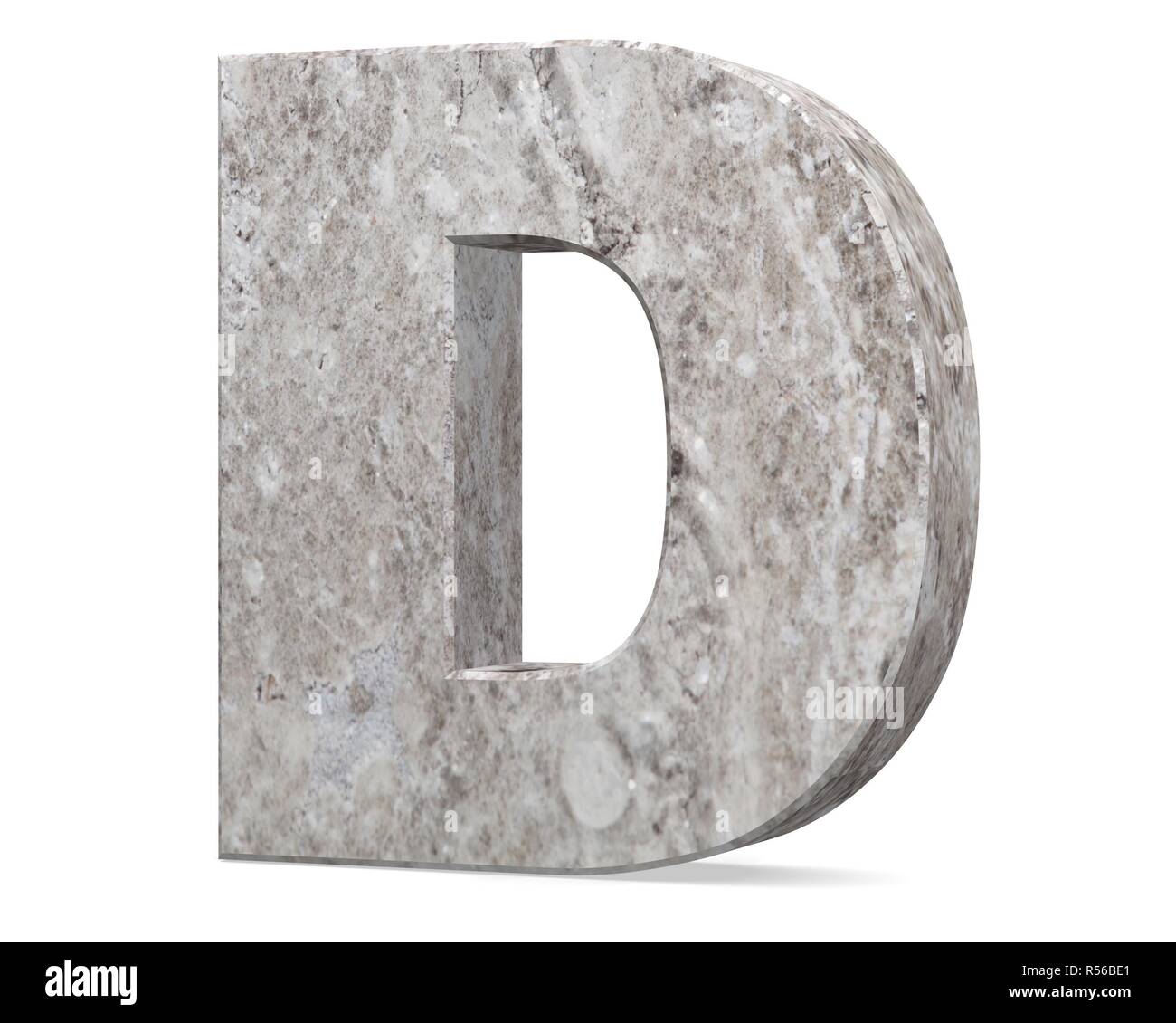 Concrete Capital Letter - D isolated on white background . 3D render ...