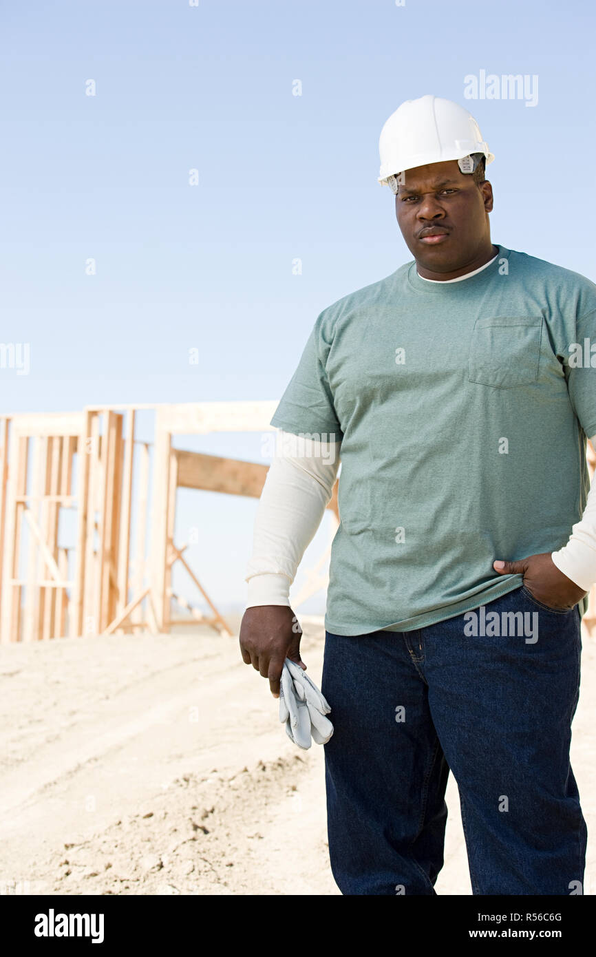 Portrait of a builder Stock Photo